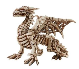 Corpus Crux Gothic Dragon Skeleton Statue