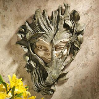 Bashful Wood Sprite: Greenwoman Wall Sculpture